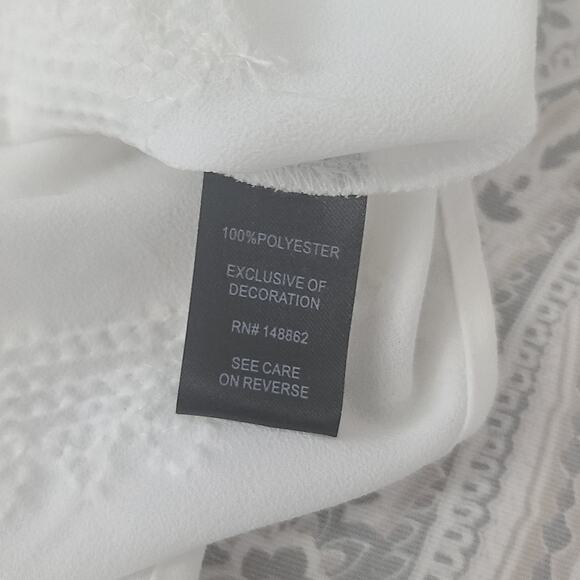 Torrid beaded chevron sheer chiffon women's tank top White Size 1 Party Festival - Picture 9 of 12